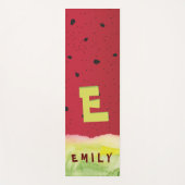 Schattige Monogram Aangepaste Waterverf Watermeloe Yogamat (Voorkant)