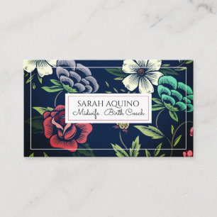 Schattige Monogram Floral Doula Verloskundige Gebo Visitekaartje