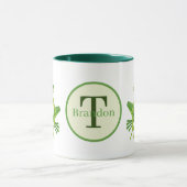 Schattige Monogram Frog Naam toevoegen Mok (Midden)
