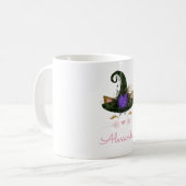 Schattige Monogram Halloween Kat Witch Koffiemok (Voorkant links)