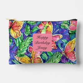 Schattige monogram Happy birthday Pink Butterflies Etui