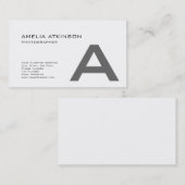 Schattige Monogram Modern Zwart Wit Minimalist Visitekaartje (Voorkant / Achterkant)