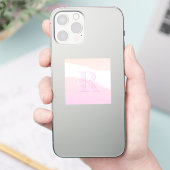 Schattige monogram | Perzik & Roze Ombre Sticker (Telefoon)