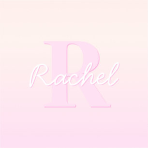 Schattige monogram Perzik & Roze Ombre Sticker