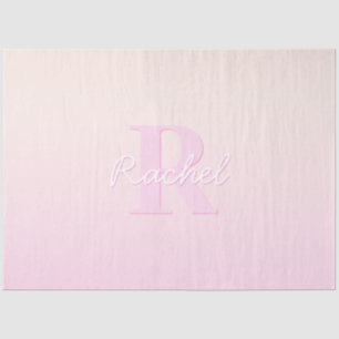 Schattige monogram Perzik & Roze Ombre Tissuepapier