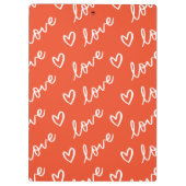 Schattige Monogram Rood Lettering Liefde & Hart Do Klembord (Achterkant)