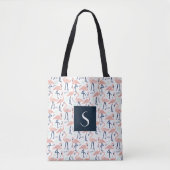 Schattige Monogram Roze Flamingo patroon Draagtas (Voorkant)