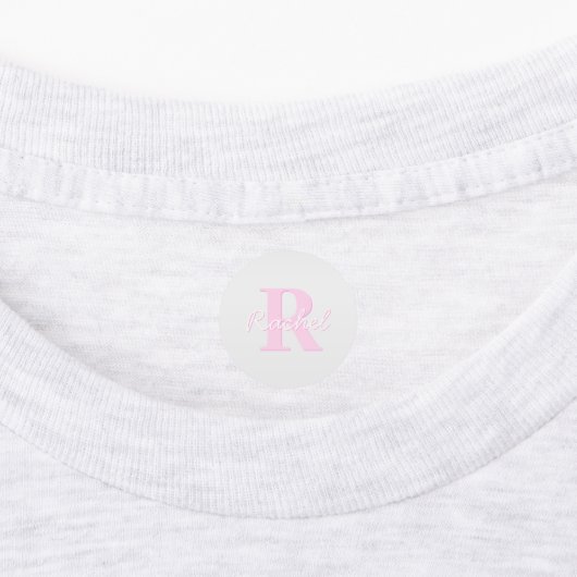 Schattige monogram | Roze Ombre & Grijs Labels (Aangebracht)