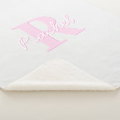 Schattige  monogram | Roze Ombre & Grijs Sherpa Deken (3/4)