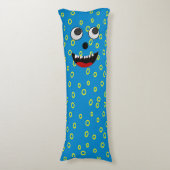 Schattige Monster Blauw knuffellichaam kussen (Voorkant Verticaal)