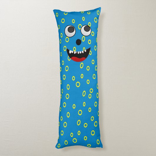 Schattige Monster Blauw knuffellichaam kussen (Achterkant (Verticaal))