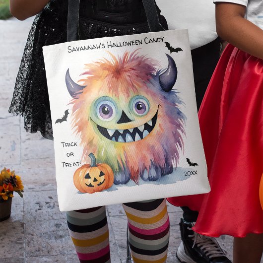 Schattige Monster Halloween Snoep Draagtas