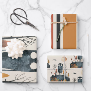 Schattige Monster herfst kleuren grillig Halloween Inpakpapier Vel