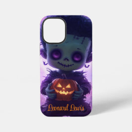 Schattige monster met Jack O Lantern Halloween iPhone 12 Mini Hoesje