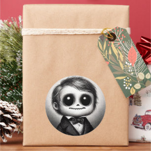 Schattige Monster Spooky Horror Antiek illustratie Ronde Sticker