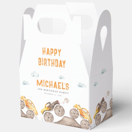 Schattige monstertrucks gunstbox bedankdoosjes (Open)