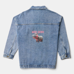 Schattige MOO DENG Baby Hippo Meisjes Kleuterschoo Denim Jacket