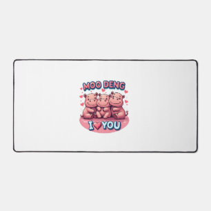 Schattige Moo-Deng Baby Pigmy Hippo Design Long SL Bureaumat