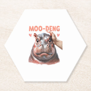 Schattige Moo Deng T-shirt Kartonnen Onderzetters
