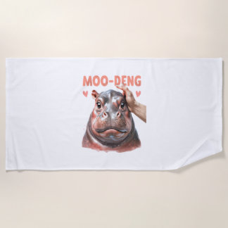 Schattige Moo Deng T-shirt Strandlaken