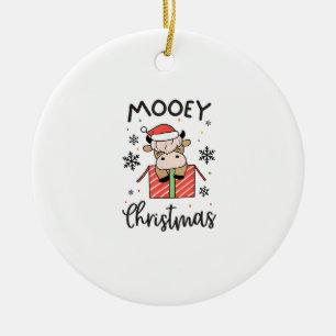 Schattige Mooey Christmas Baby Highland Koe Xmas K Keramisch Ornament