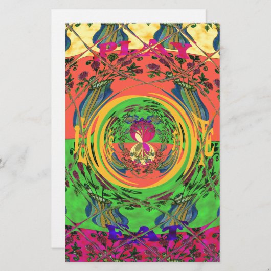 Schattige mooi & mooi bloemenmotief Art Print Desi Briefpapier (Voorkant / Achterkant)