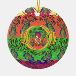 Schattige mooi & mooi bloemenmotief Art Print Desi Keramisch Ornament