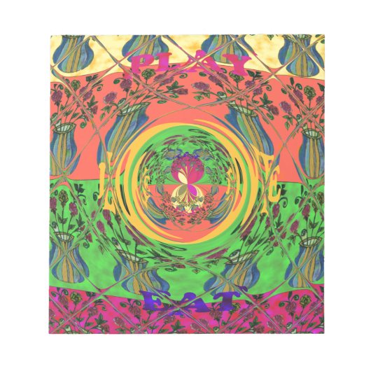 Schattige mooi & mooi bloemenmotief Art Print Desi Notitieblok (Voorkant)