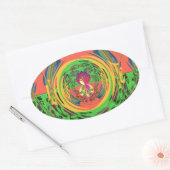 Schattige mooi & mooi bloemenmotief Art Print Desi Ovale Sticker (Envelop)