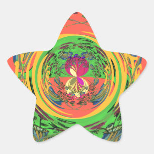 Schattige mooi & mooi bloemenmotief Art Print Desi Ster Sticker