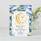 Schattige Moon Celestial Baby shower Kaart (Staand voorkant)