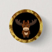 Schattige Moose Art Button (Voorkant)