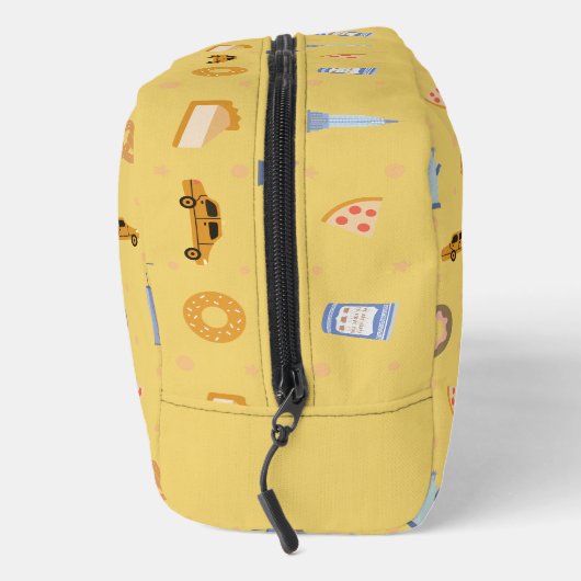 Schattige mosterdgeel New York City Pattern Monogr Toilettasje (Rechts)