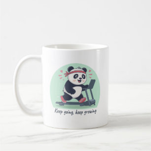 Schattige Motiverende Panda op Loopband Koffiemok
