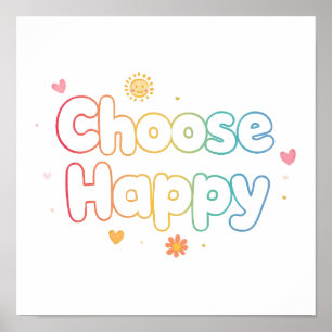 Schattige Motiverende Typografie met Glitters Poster