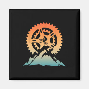 Schattige Mountainbike-kunst voor mannen Vrouwen O Magneet