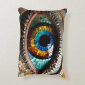 Schattige Mozaïek Glas in lood Oogontwerp Accent Kussen (Achterkant (Verticaal))