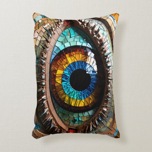 Schattige Mozaïek Glas in lood Oogontwerp Accent Kussen (Voorkant(Verticaal))