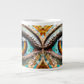Schattige Mozaïek Glas in lood Oogontwerp Extra Grote Beker (Voorkant)
