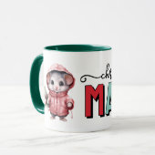 Schattige muis kerst magie mok (Voorkant links)