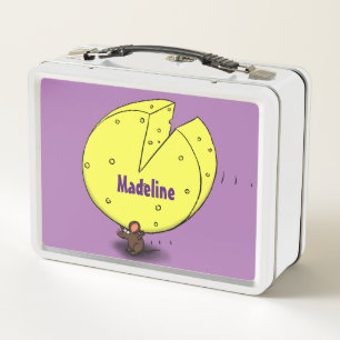 Schattige muis met kaas cartoon illustratie