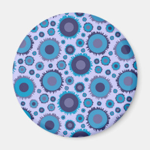 Schattige multi blauwe kleuren zonnen patronen magneet