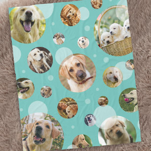 Schattige Multifoto Familiehuisdier Fleece Deken