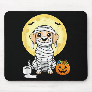 Schattige Mummie Hond Halloween Volle Maan Puppy T Muismat