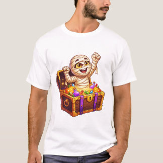 Schattige Mummie Schatkist Halloween Trick or Trea T-shirt