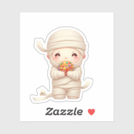 Schattige Mummy Baby met Donut Treat Sticker