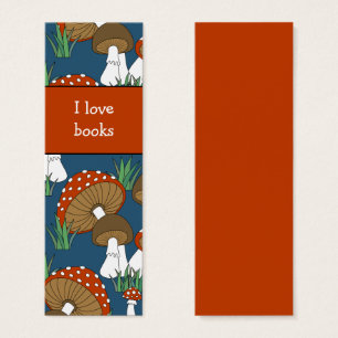Schattige Mushroom Doodle Bladwijzer Design Mini Visitekaartjes