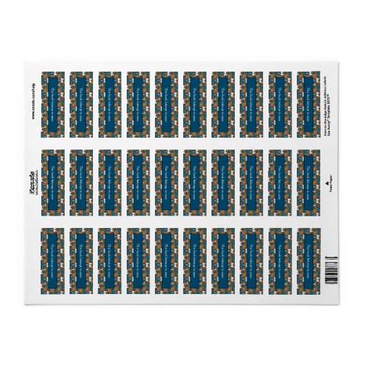 Schattige Mushroom Doodle Book Label Design (Full Sheet)