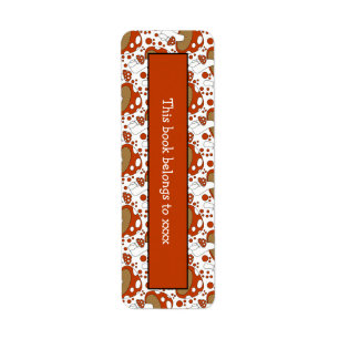 Schattige Mushroom Doodle Booklabel Design Etiket