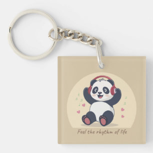Schattige Muziek Panda Sleutelhanger